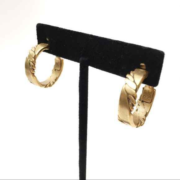 Vintage YSL Rope Chain Hoop Clip On Earrings - Picture 3 of 8